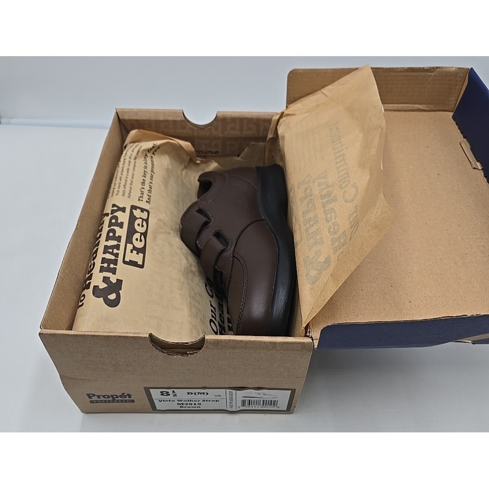 PROPET M3915 Vista Walker Strap Brown Leather Walking‎ Shoes Men's 8.5 NWT - Picture 2 of 7